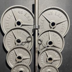 OLYMPIC WEIGHTS AND BAR