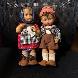 Vintage Hummel Dolls Porcelain 11/12 Inches Tall