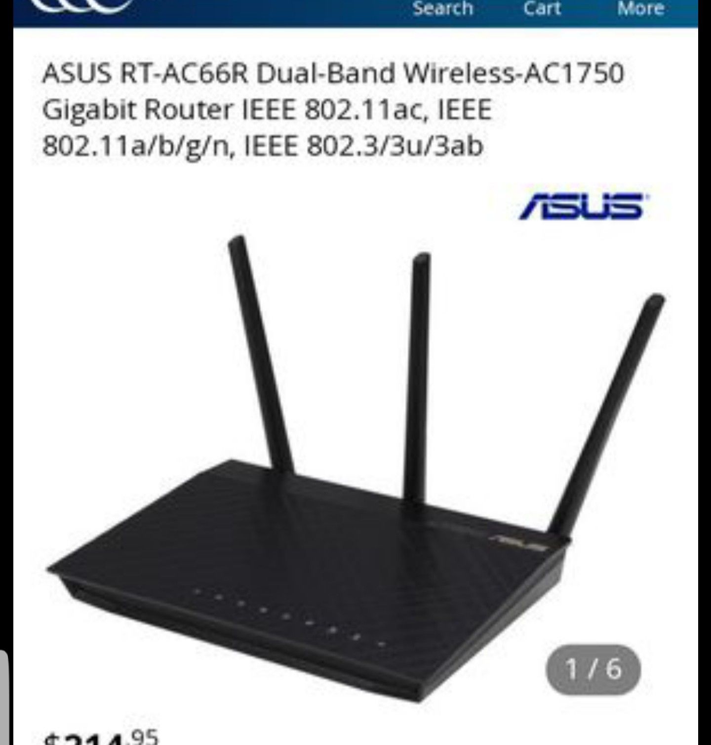 ASUS RT-AC66R Dual-Band Wireless-AC1750 Gigabit Router