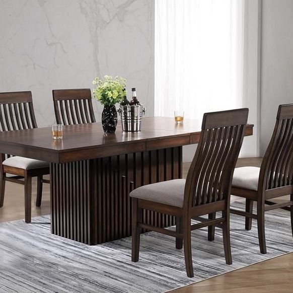 5PC Brown Dining Table Set 