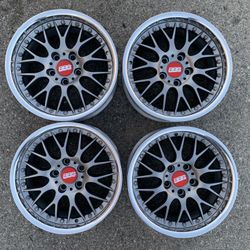 Original BBS RS740 BMW Style 42 Wheels * Polished Lip*