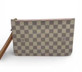 Louis Vuitton Neverfull Pochette Damier Azure AUTHENTIC 