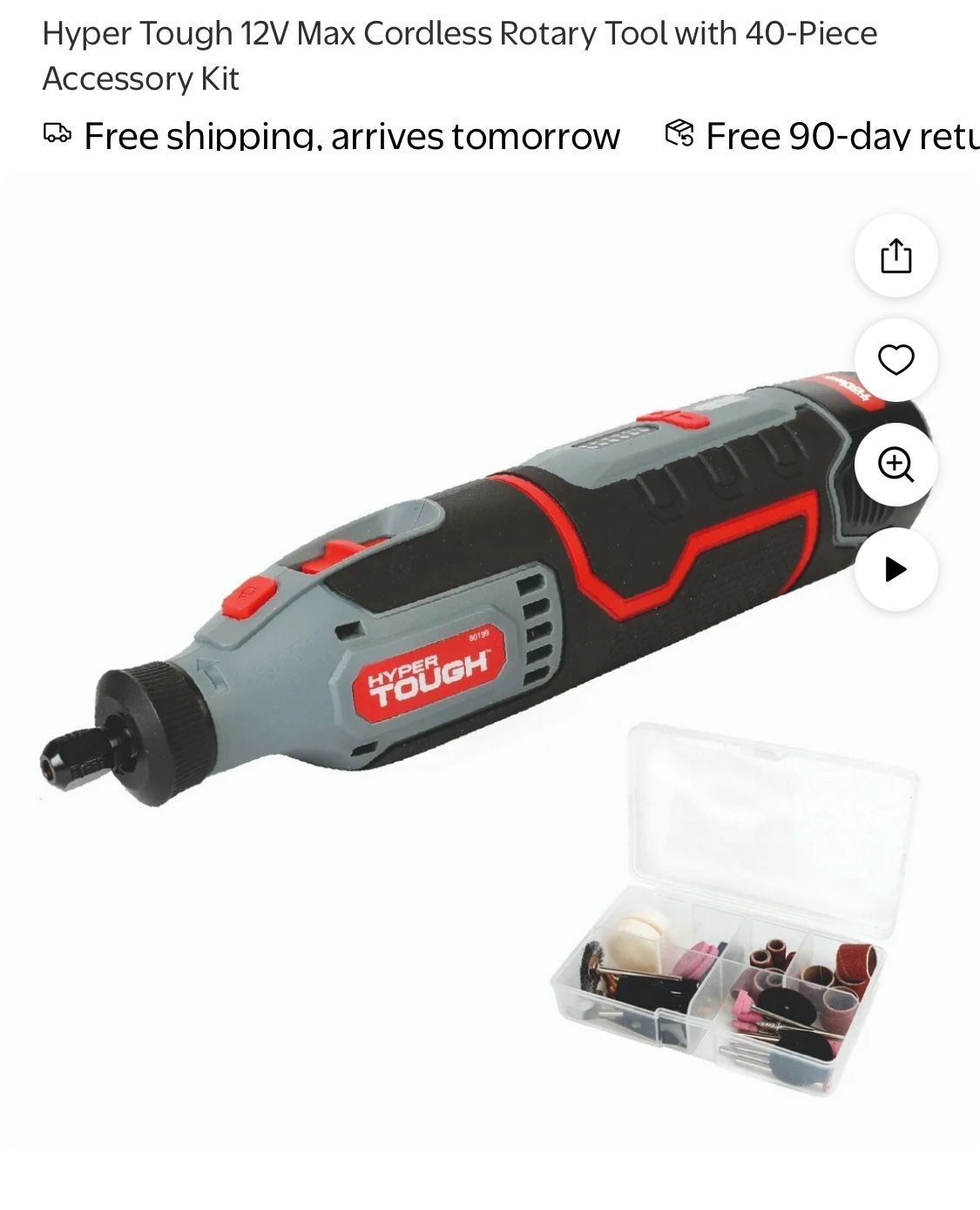 Hyper Tough 12V Max Cordless Rotary Tool with 40-Piece Accessory Kit