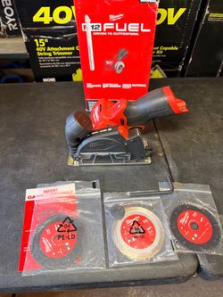 Milwaukee TOOL ONLY  M12 FUEL 12V 3 in.Brushless Cordless Cut Off Saw (Tool-Only) with 3 https://offerup.com/redirect/?o=aW4uTkVX $125
