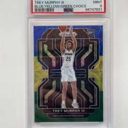 2021-22 Prizm - PSA 9 SSP Choice Blue Yellow & Green Prizm #288 Trey Murphy III
