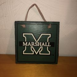 NEW Marshall heavy stone sign/decoration with a leather strap to hang it on the wall. See pics for details and dimensions
