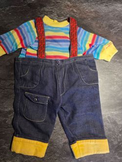 Vintage Corky Doll Original Clothes Outfit – Shirt Pants & Suspenders