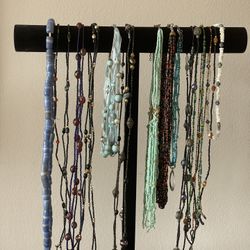 Lot Of Bead Necklaces And Glasses Holders