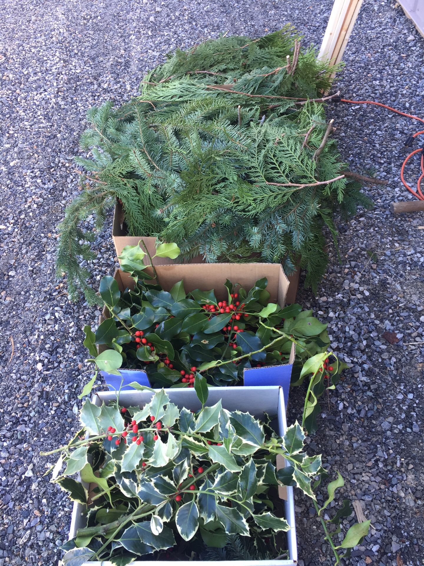 Holiday Wreath Making materials