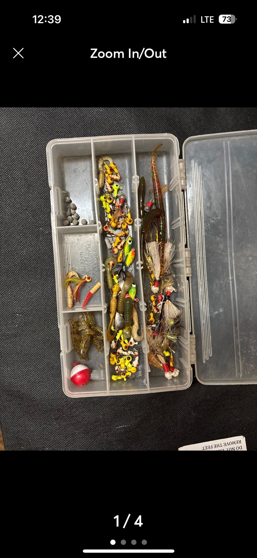 Fishing Hooks & Lures Assortment w divided Tackle Box
