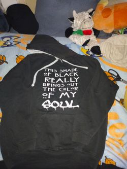 Black Graphic Pullover Hoodie