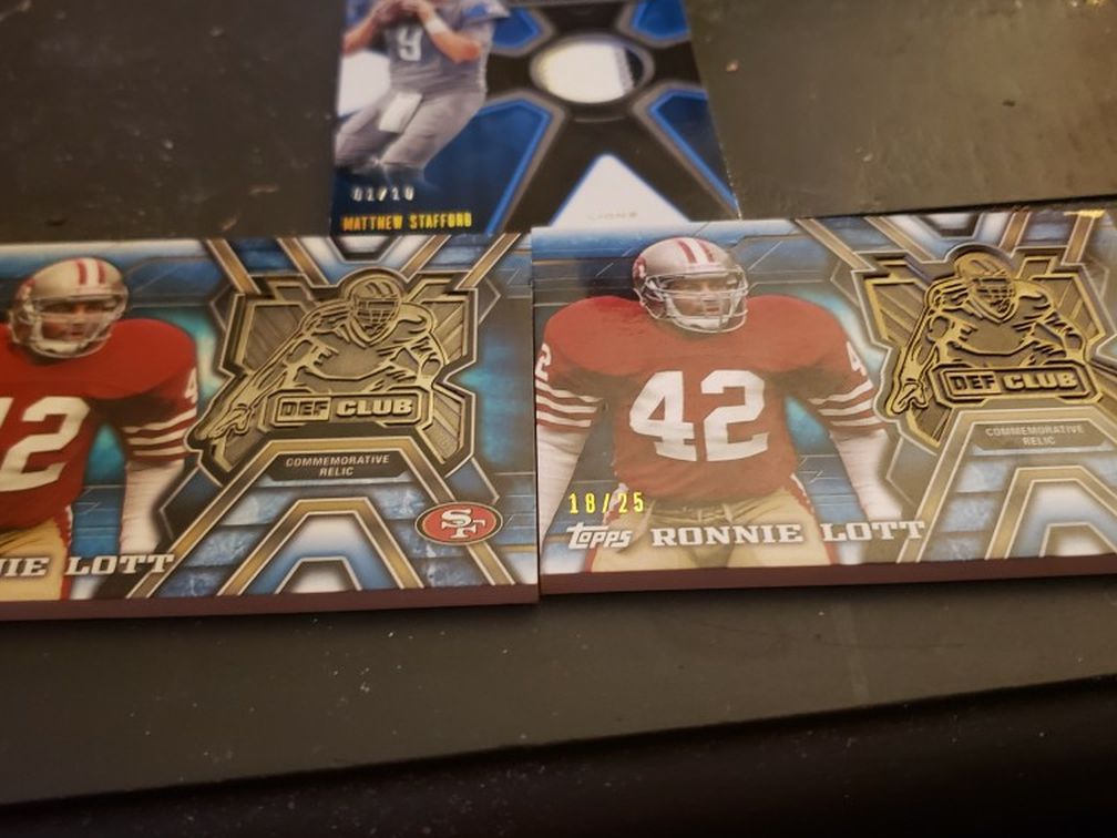 Matthew Stafford X And O Number One Of Ten. Ronniw Rottlott Defensive Club Icon. 18 Of 25. , Ronnie Lott Defensive Club, 22 Of 50