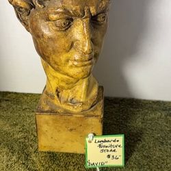 Golden Brown David Bust Sculpture