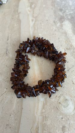 Amber Chip Stone Stretch Bracelet