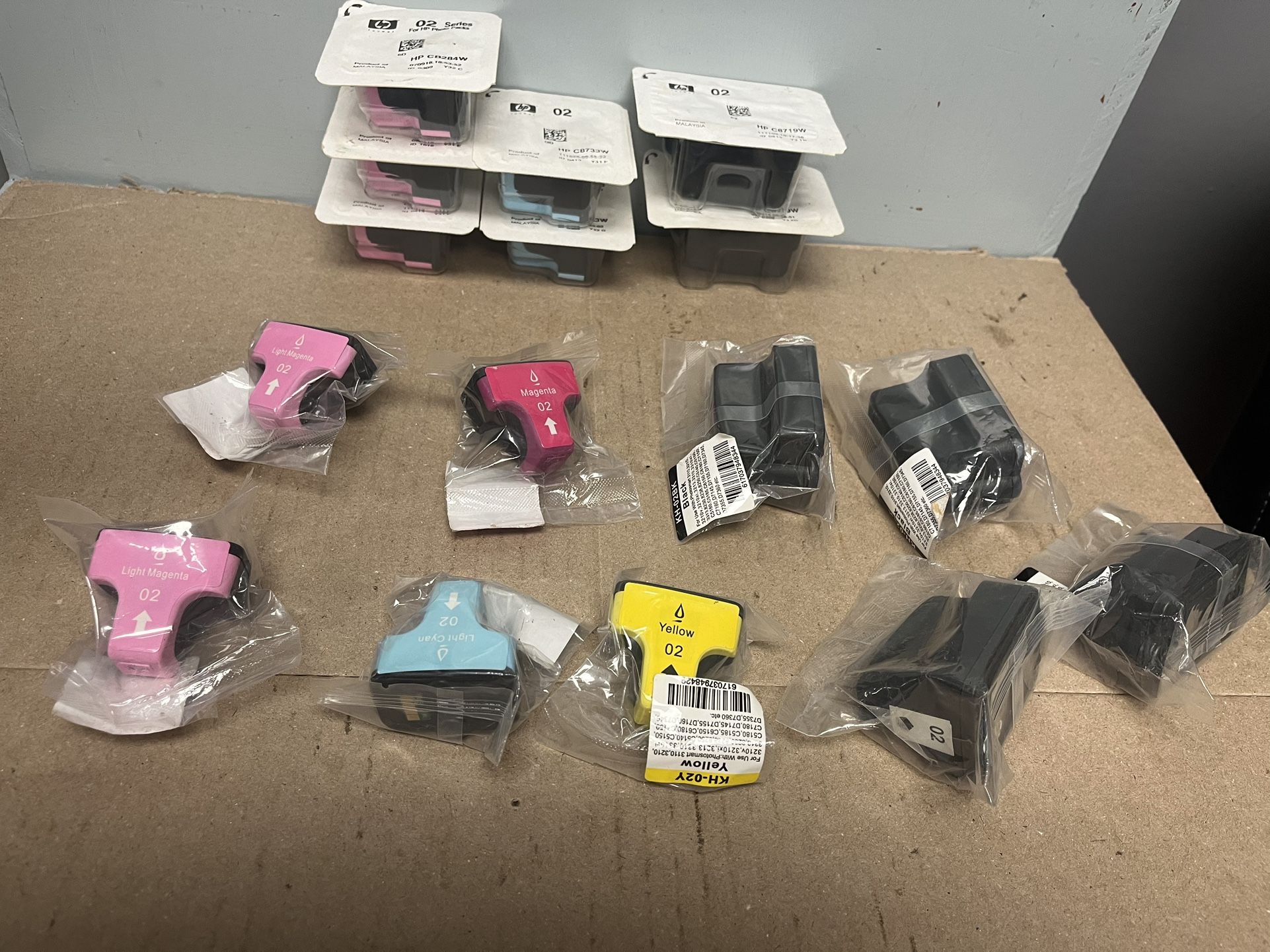 HP 02 Ink Cartridges Lot Of 16 Magenta Cyan Black Yellow