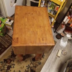 Antique butcher block island