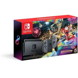 Nintendo Switch V2 Gray Edition + Mario Kart 8 Deluxe Bundle