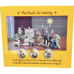 The Real Life Nativity 7" Figures 14 Piece Set By Three King Gifts New in Box