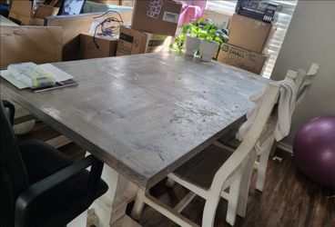 Wood Table with Bench