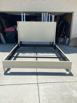 TA Studio Overcast Leather cal king Upholstered Palmer Panel Bed