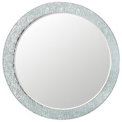 Decor Wonderland Molten 27.6-in x 27.6-in Silver Round Frameless Bathroom Vanity Mirror