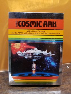 Atari 2600 Cosmic Ark video game cartridge CIB
