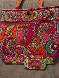 Vera Bradley Quilted Tote Bag with ID Pouch