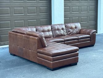 🛋️ Sofa/Couch Sectional - Camel - Leather - Delivery Available 🚛
