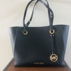 EUC Michael Kors Black Purse With Gold Hardware