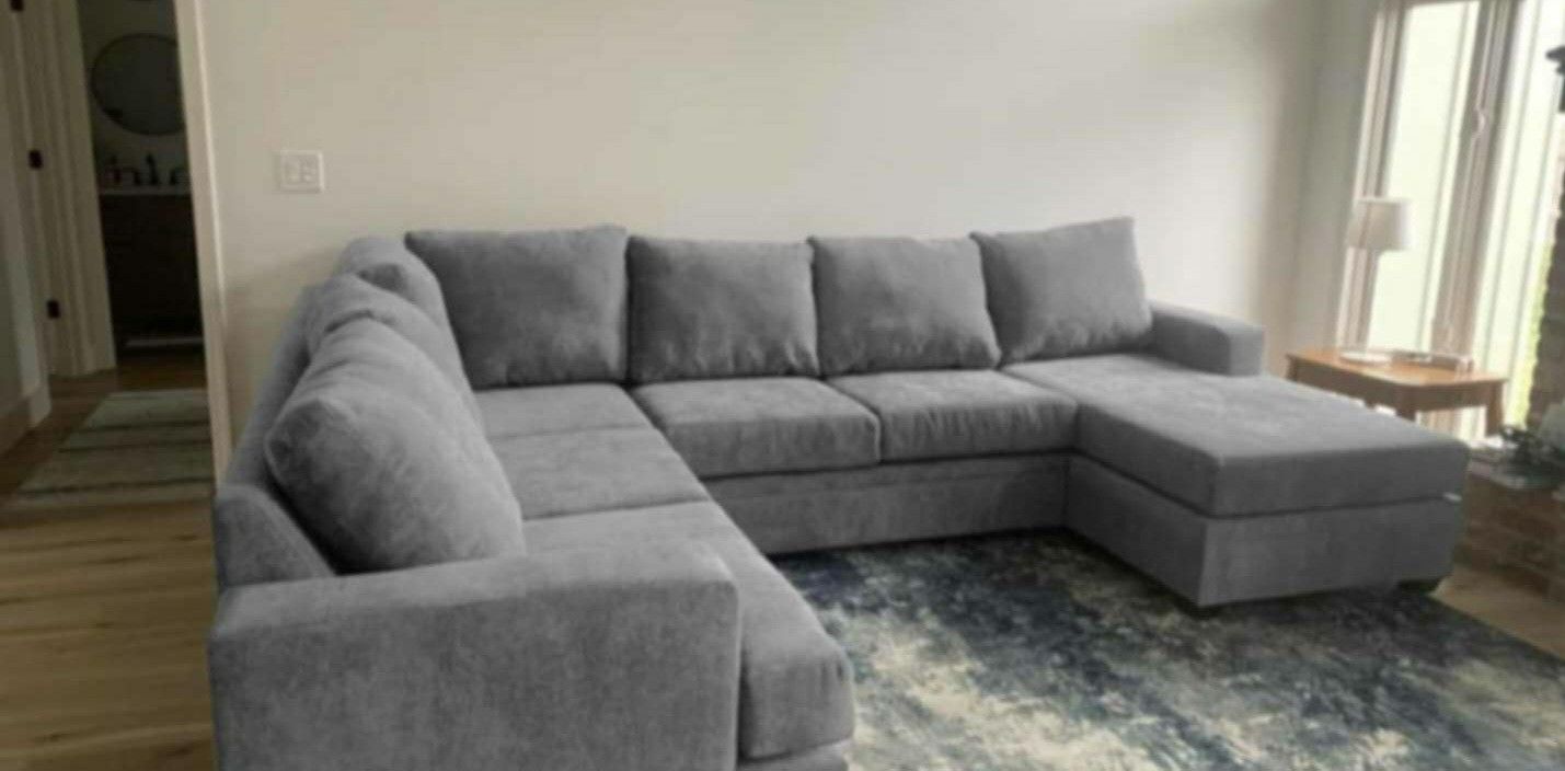 Gray Sectional Couch Sofa With Chaise