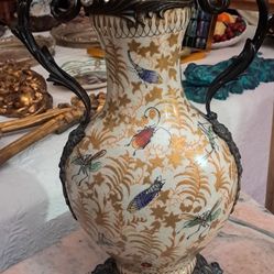 Antique Porcelain And Bronze Vase 🏺 