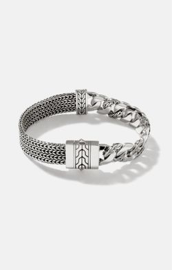 JOHN HARDY Rata Curb Chain Bracelet in Sterling Silver Size Large L - $1,550