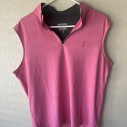 Peter Millar E4 Element 4 1/4 Zip Pink Golf Vest Men’s Size Medium