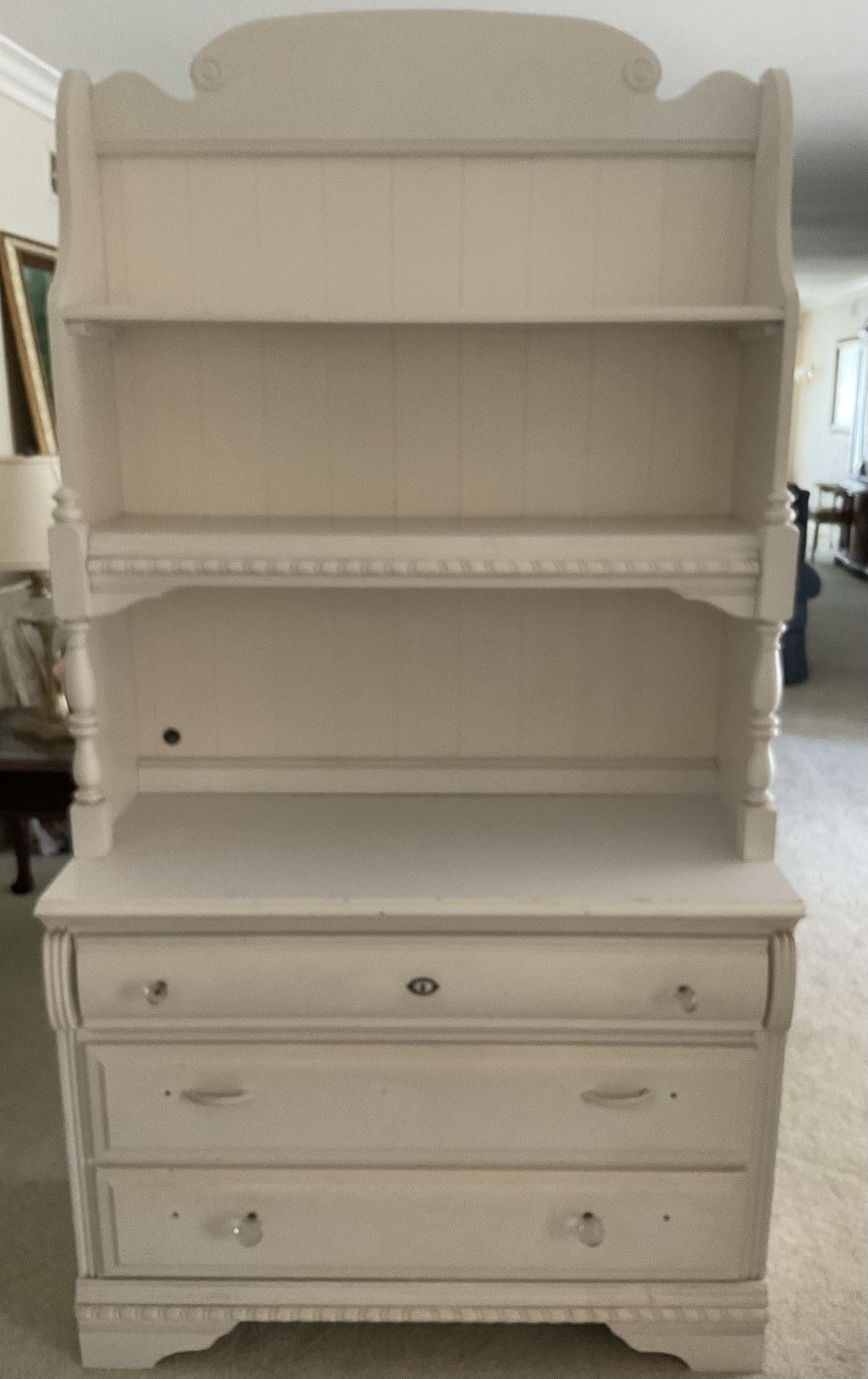 Vintage French Provincial Dresser With Display/Bookcase