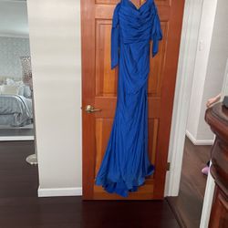 Royal Blue Silk Prom Dress 