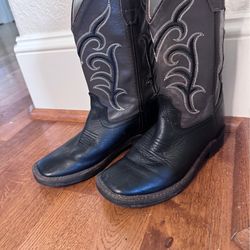 Boys’ Leather Cowboy Boots (Size 1.5)