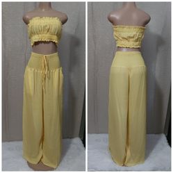 2 Pieces Set Outfit New Size M ,L, XL, XXL, 3XL Available Chiffon Fabric.