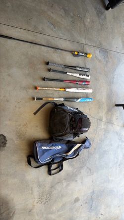 Baseball Bat Lot with Easton Bags