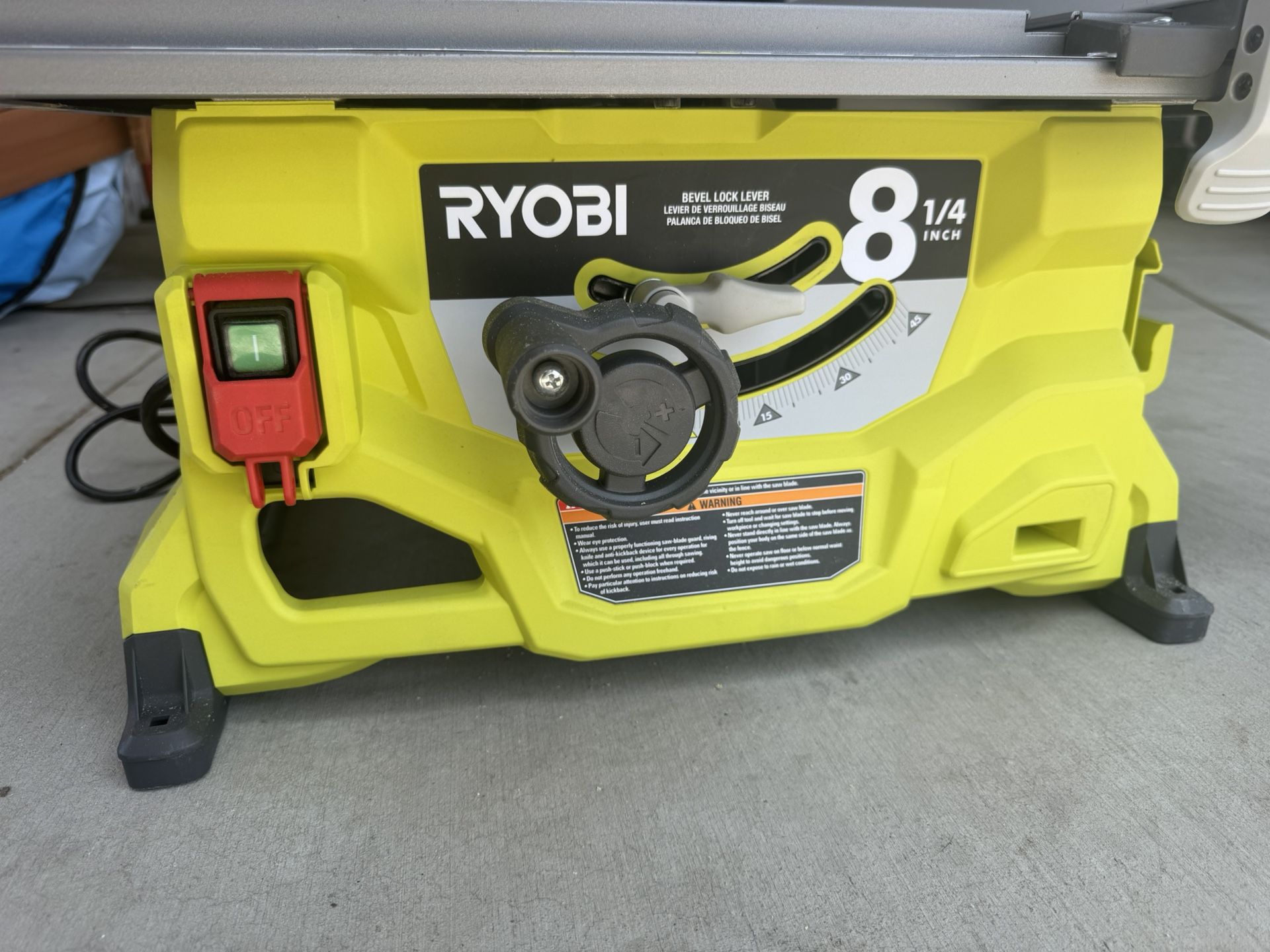 Ryobi 8-1/4 Table Saw 13 Amp