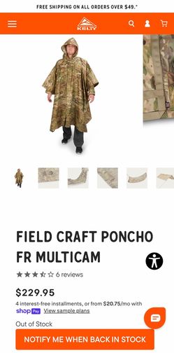 FIELD CRAFT PONCHO FR MULTICAM AND HAMMOCK