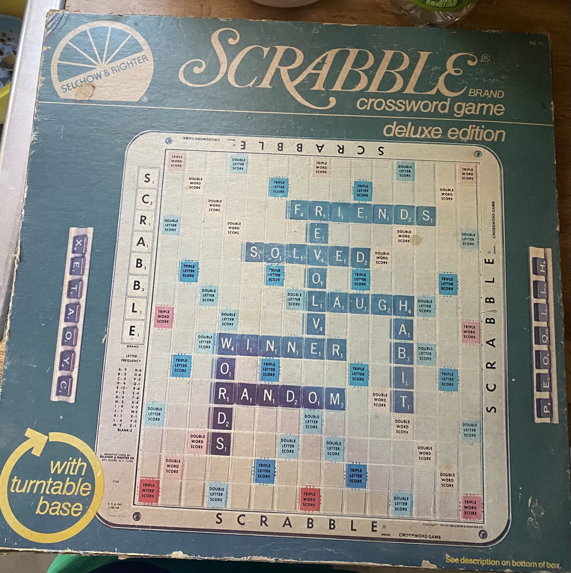 Vintage Scrabble Deluxe Edition Board Game