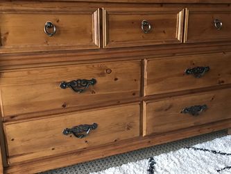 Wide High Quality Dresser And Mirror Set