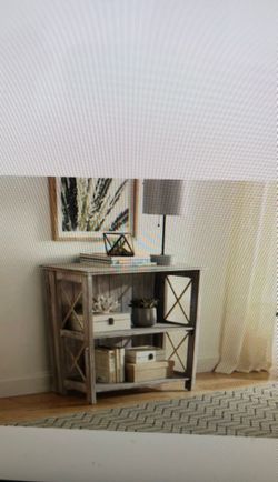 Unbranded fr8609 gray wash casual wood veneers media cabinet