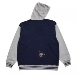 VINTAGE LOONEY TUNES FLEECE HOODIE LARGE L SWEATSHIRT PULLOVER TAZ BUGS BUNNY