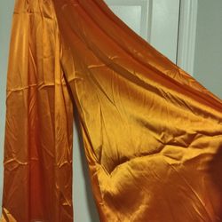 Orange Glossy Satin Palazzo Pants