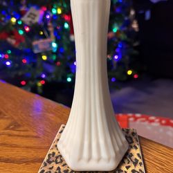 Vintage EO Brody Co Ribbed Milkglass Bud Vase 6" Cleveland Ohio USA MCM