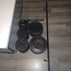 Weights With Bar And Small Curl Bar