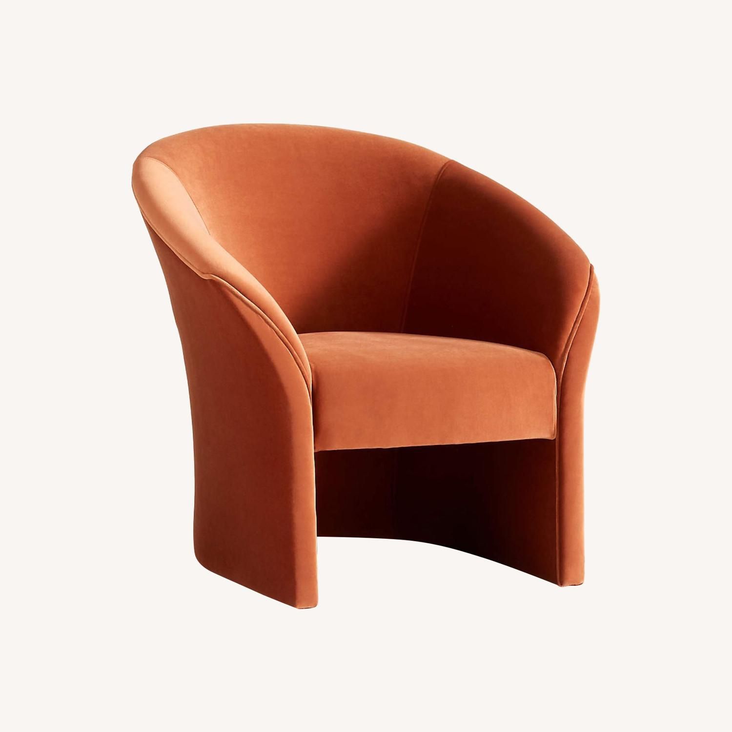 Crate & Barrel Verso Rust Velvet Accent Chair
