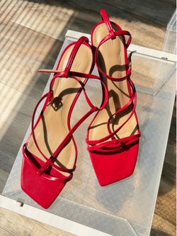 H&M Red Heeled Sandals – Size US 7 (EU 38)