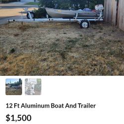 12 Ft Aluminum Boat And Trailer